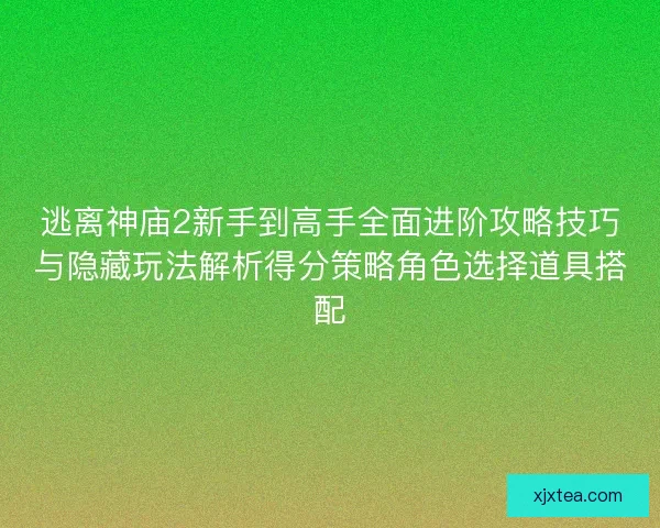 逃离神庙2新手到高手全面进阶攻略技巧与隐藏玩法解析得分策略角色选择道具搭配