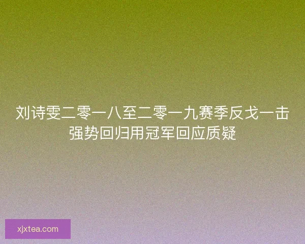 刘诗雯二零一八至二零一九赛季反戈一击强势回归用冠军回应质疑